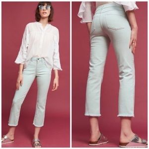 Anthropologie Pilcro High-Rise Cropped Jeans Mint Green Size 27